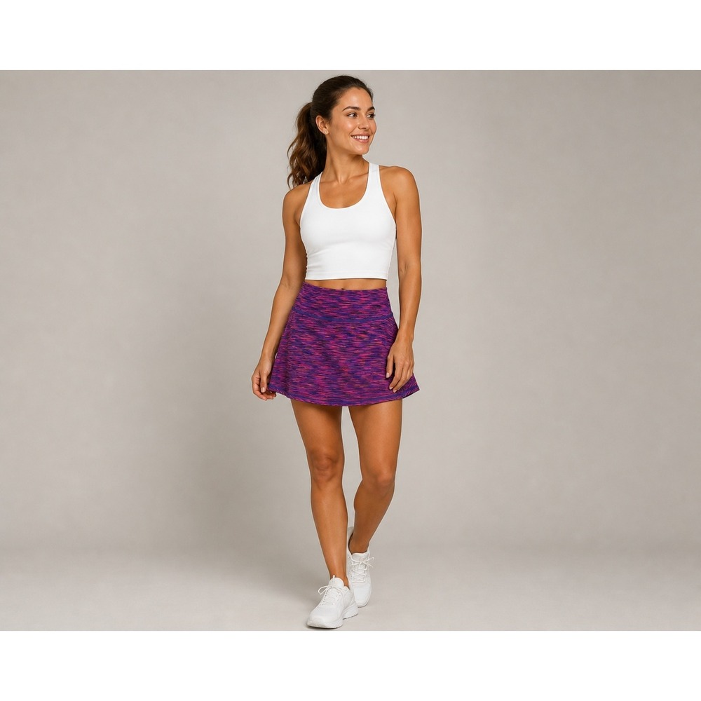 Ideology Athletic Skort Medium Purple Space Dye Active Performance Running Skirt